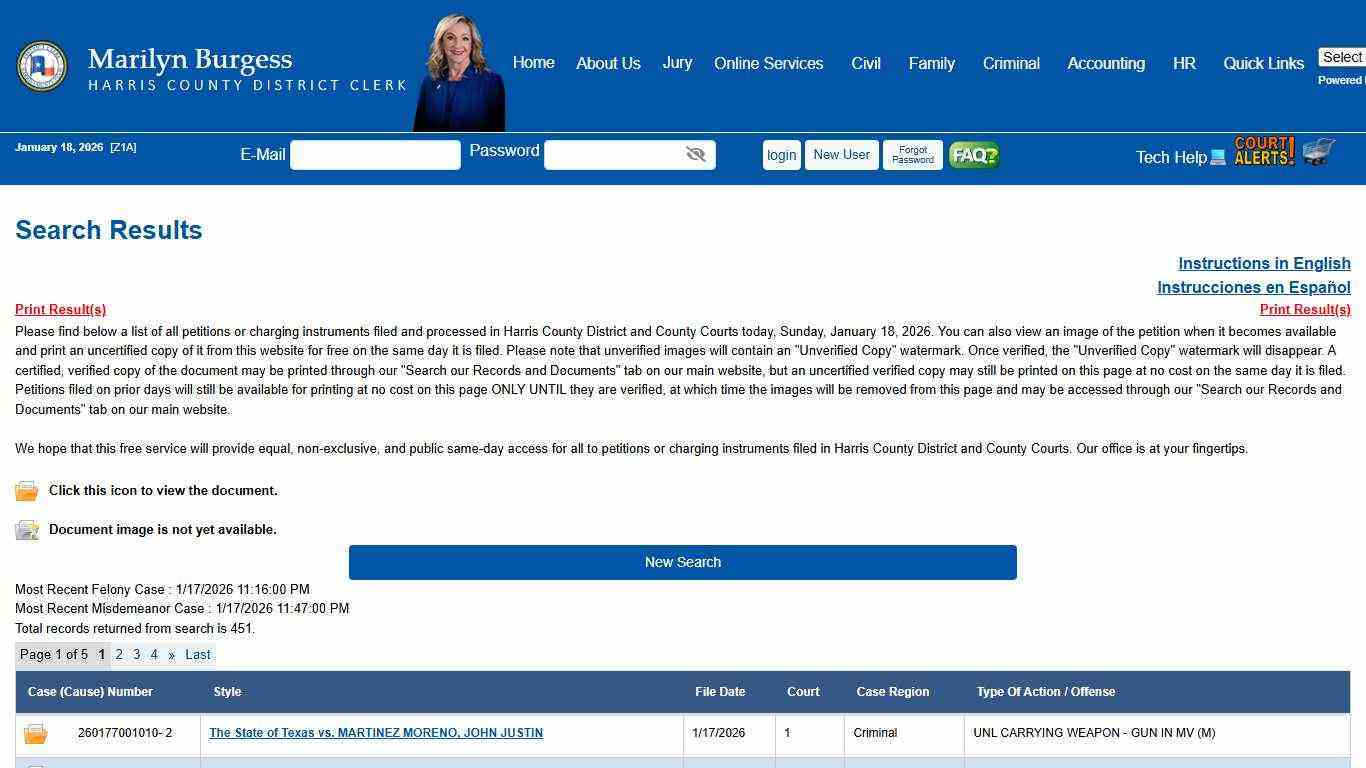 Office of Harris County District Clerk - Marilyn Burgess | Search Our Records